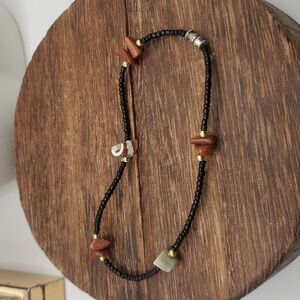 B2412 orange sparkle coral and shell‎ bracelet